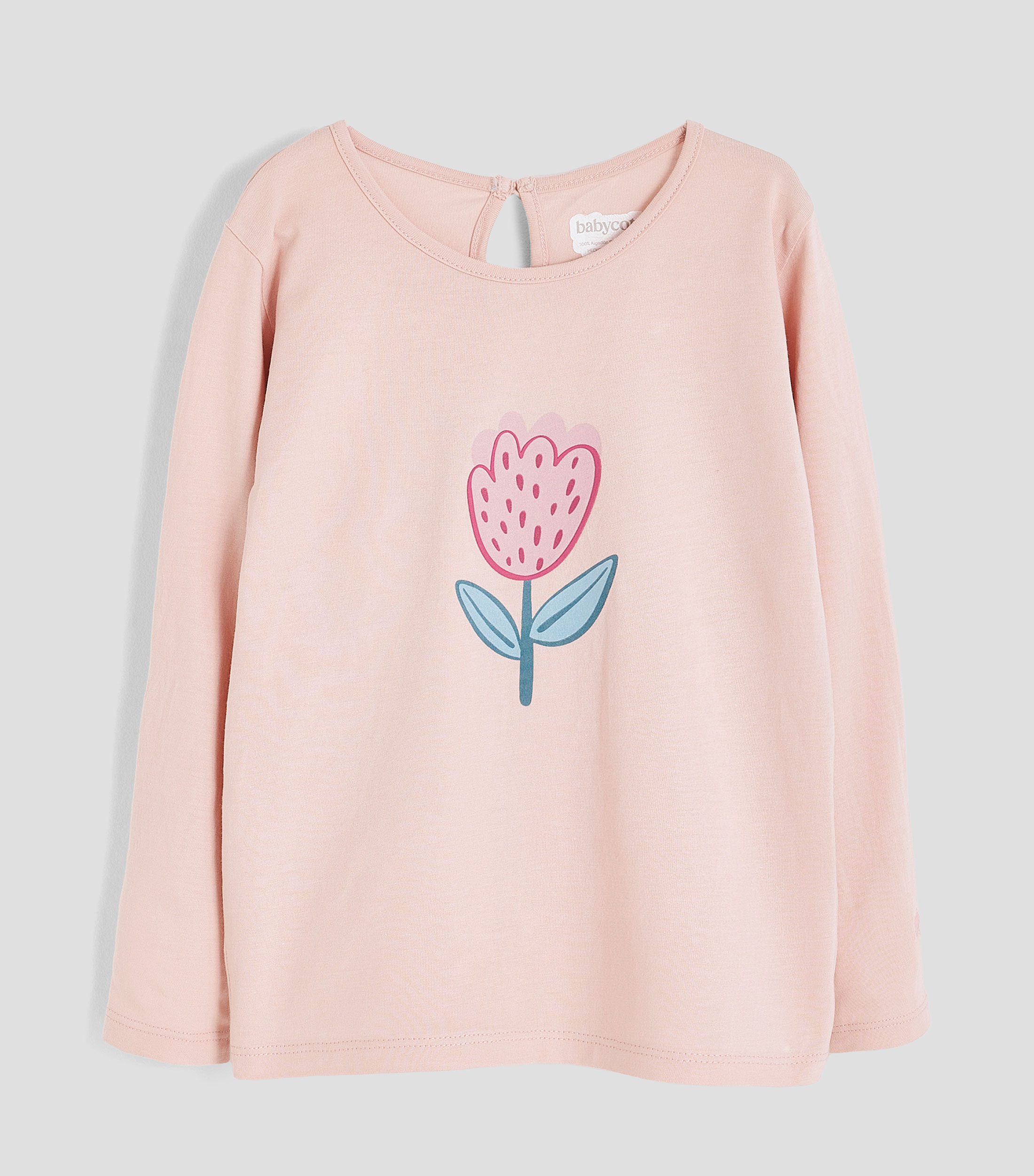 Playera cuello redondo manga larga lisa Bebé